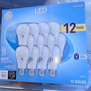 GE led light bulbs 12 pack Bright 60W